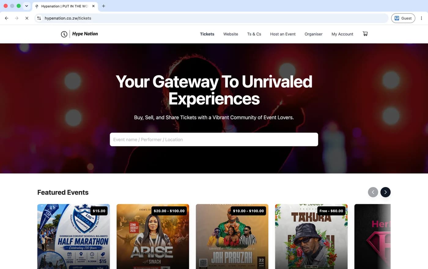 A ticketing platform where fans buy, sell, and share.